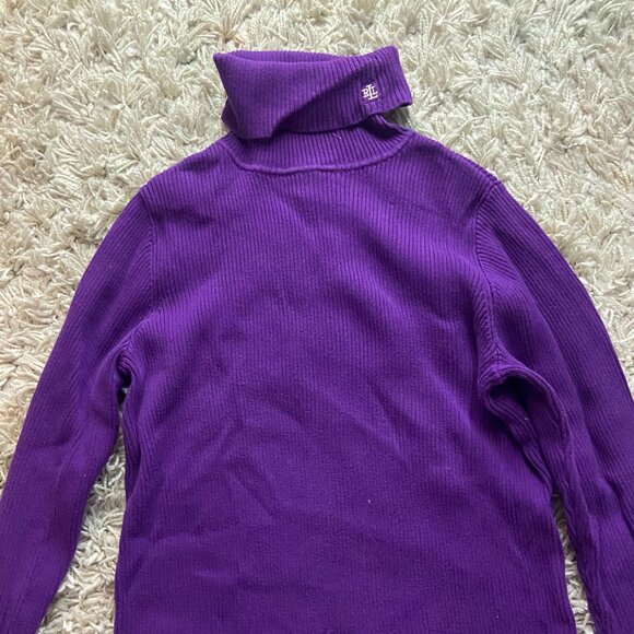 Purple Ralph Lauren Ribbed Turtle Neck - Picture 1 of 4